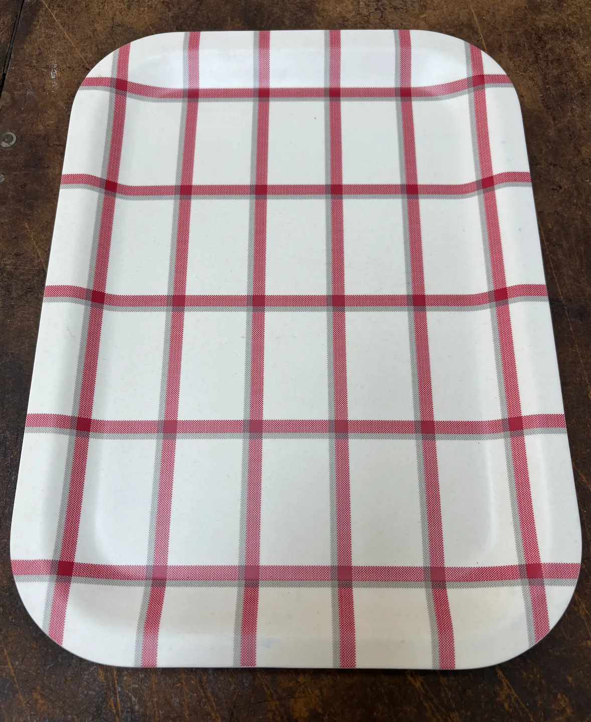 Red White Checkered Tray
