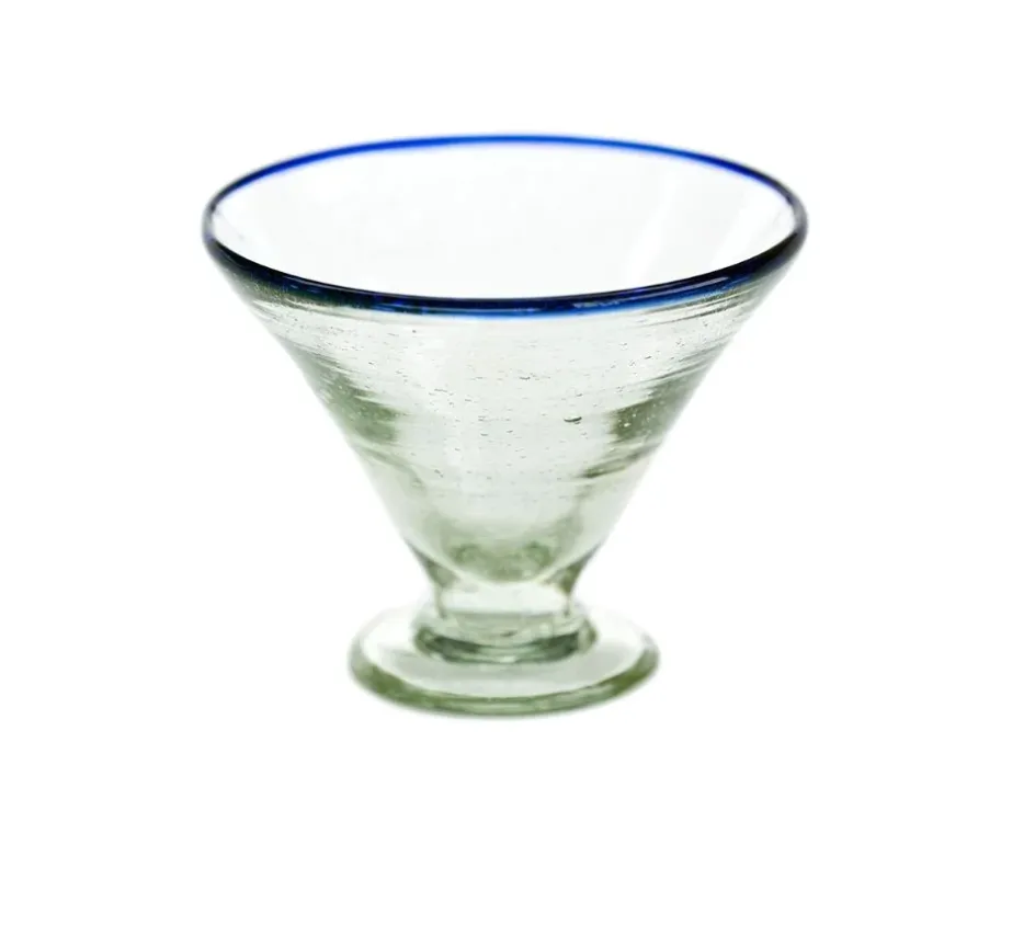 Blue Rim Margarita Glass