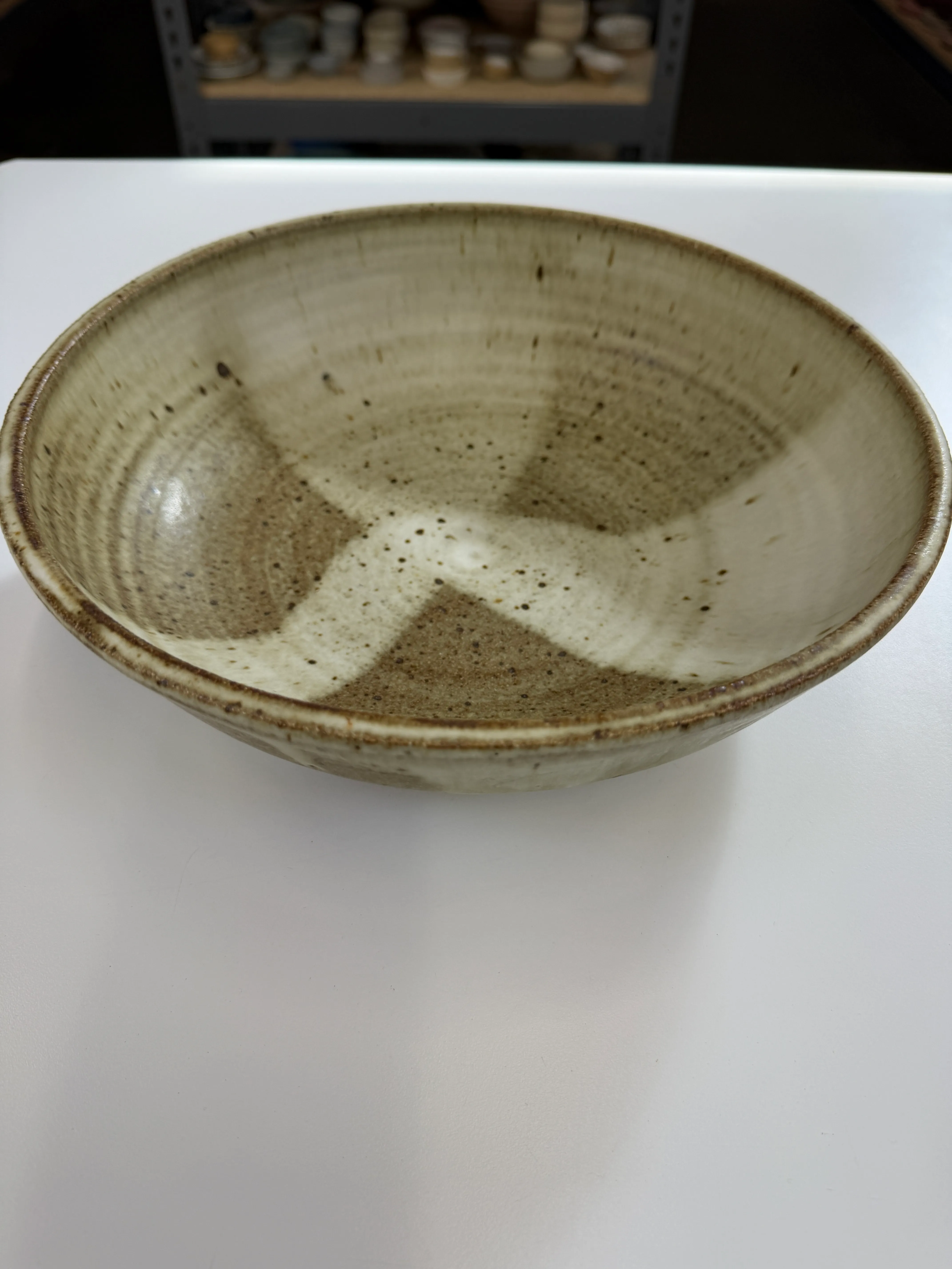 Brown/Cream Speckled Serving Bowl NC