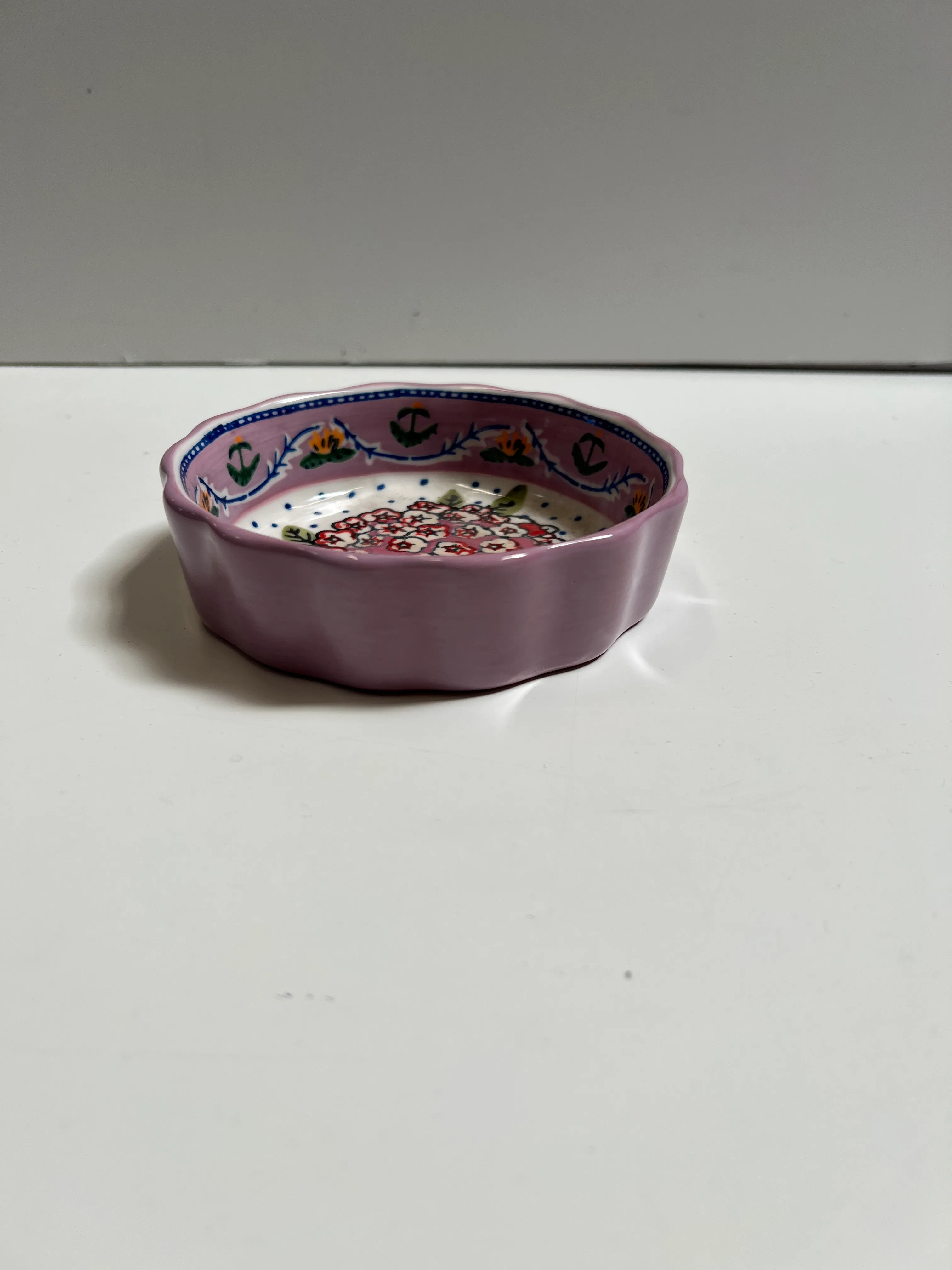 Purple Baking Ramekin Floral Design