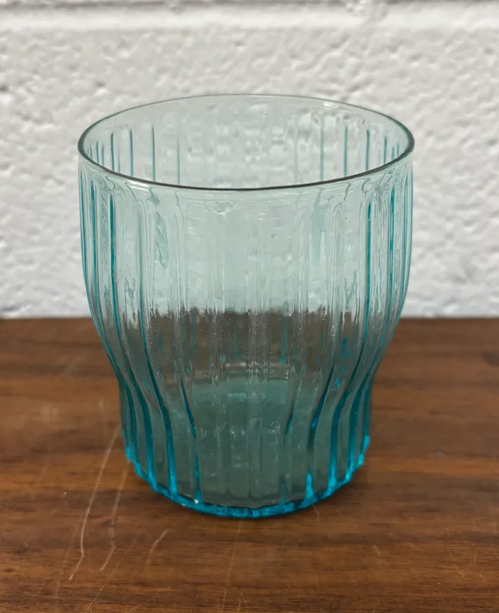 Turquoise Faceted Juice Glass