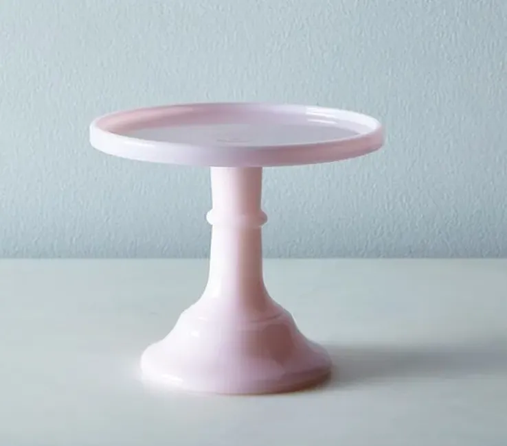 Glass Cake Stand Pink Small