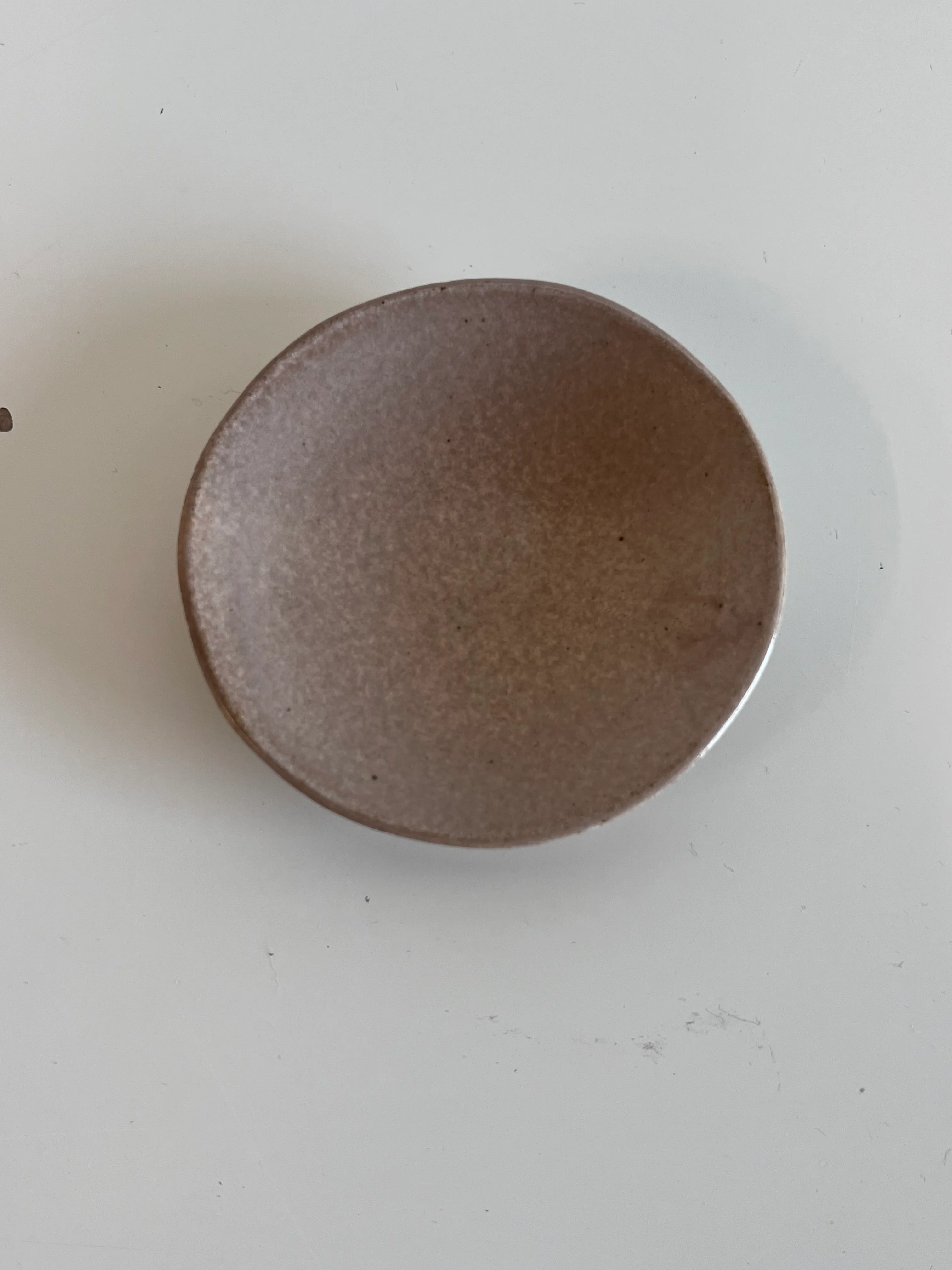 Dark pink speckled salt dish