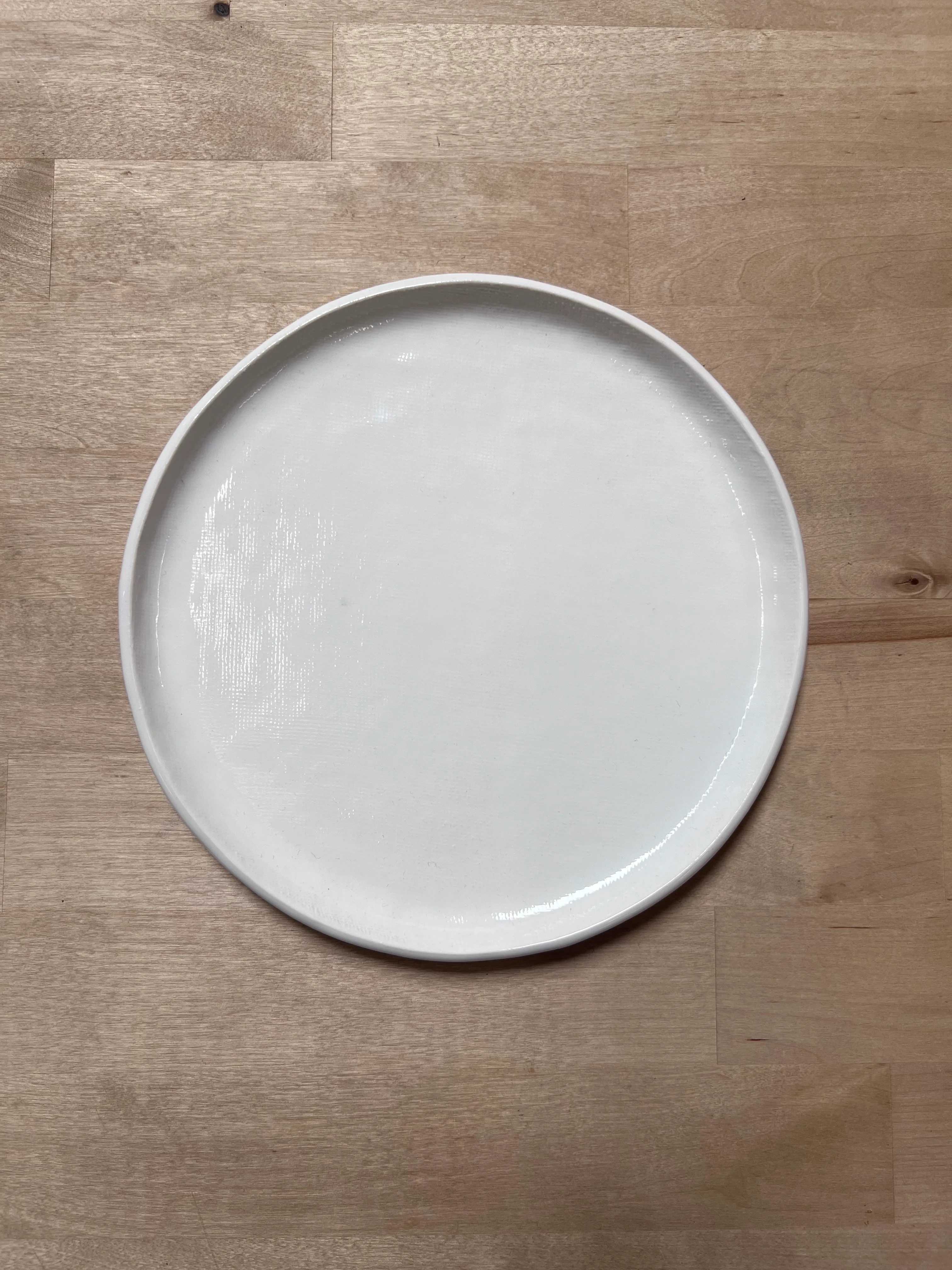 White salad plate, organic shape