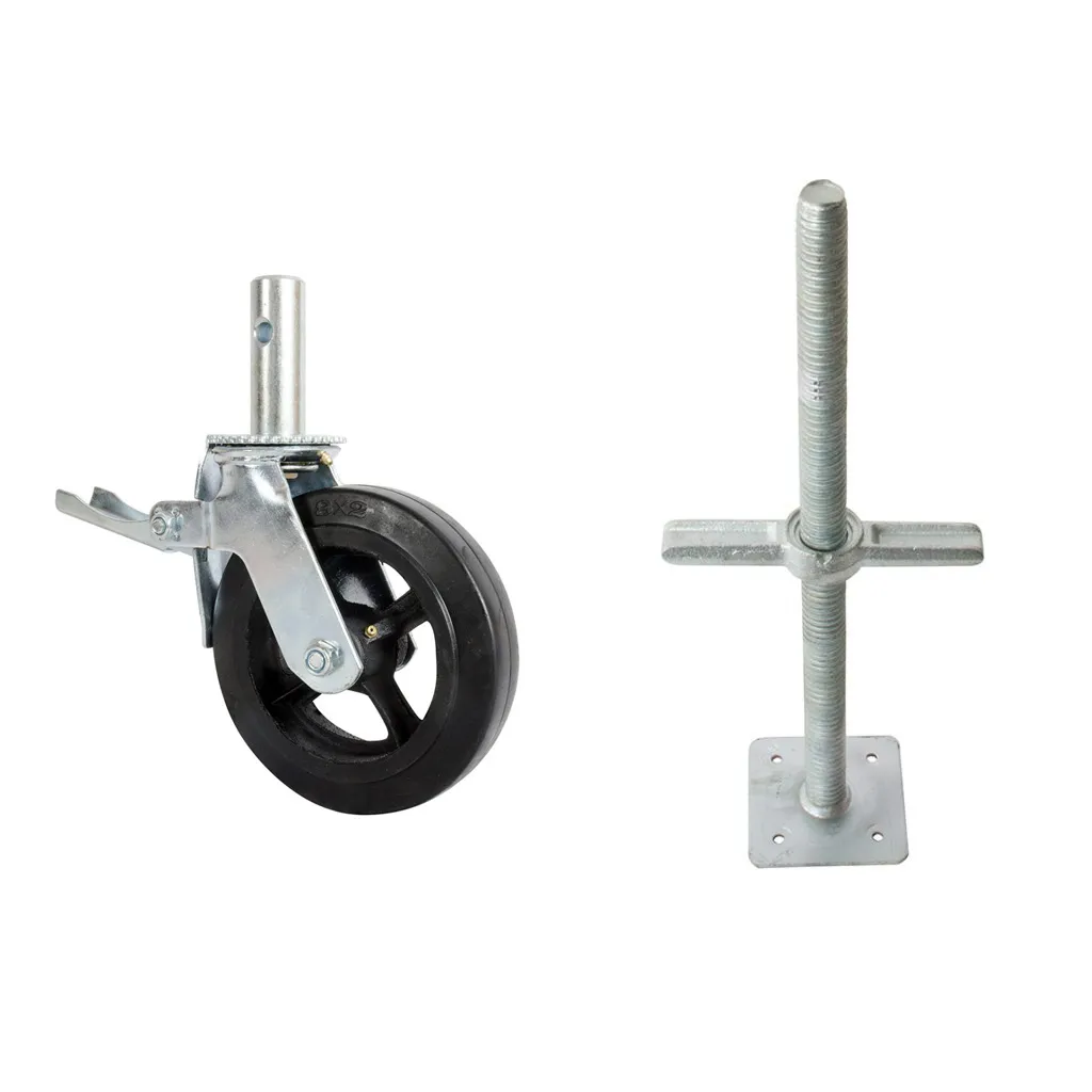 LEVELING JACKS AND WHEELS