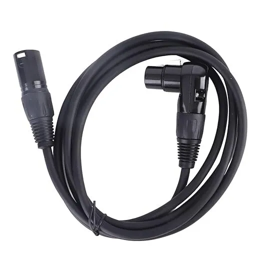 Right Angle XLR-Female to Straight XLR-Male Plug 6ft Cable