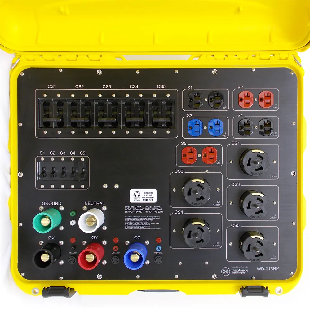 Rolling 5x 50A Twist/5x 20A 120V Power Distro - 5x 50A Twist and 5x Edison Outputs