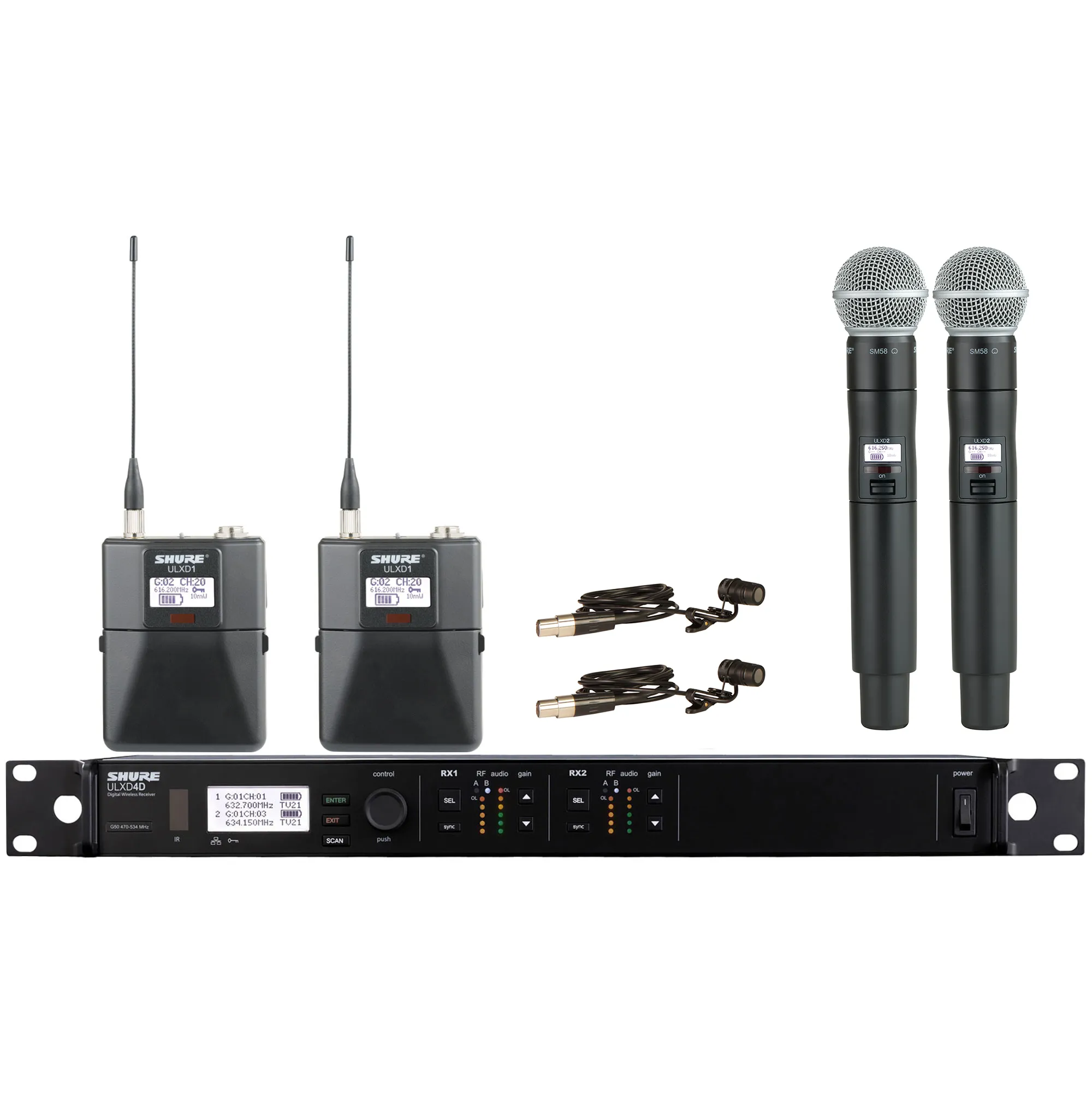 Shure ULX-D Dual Combo Wireless Microphone System