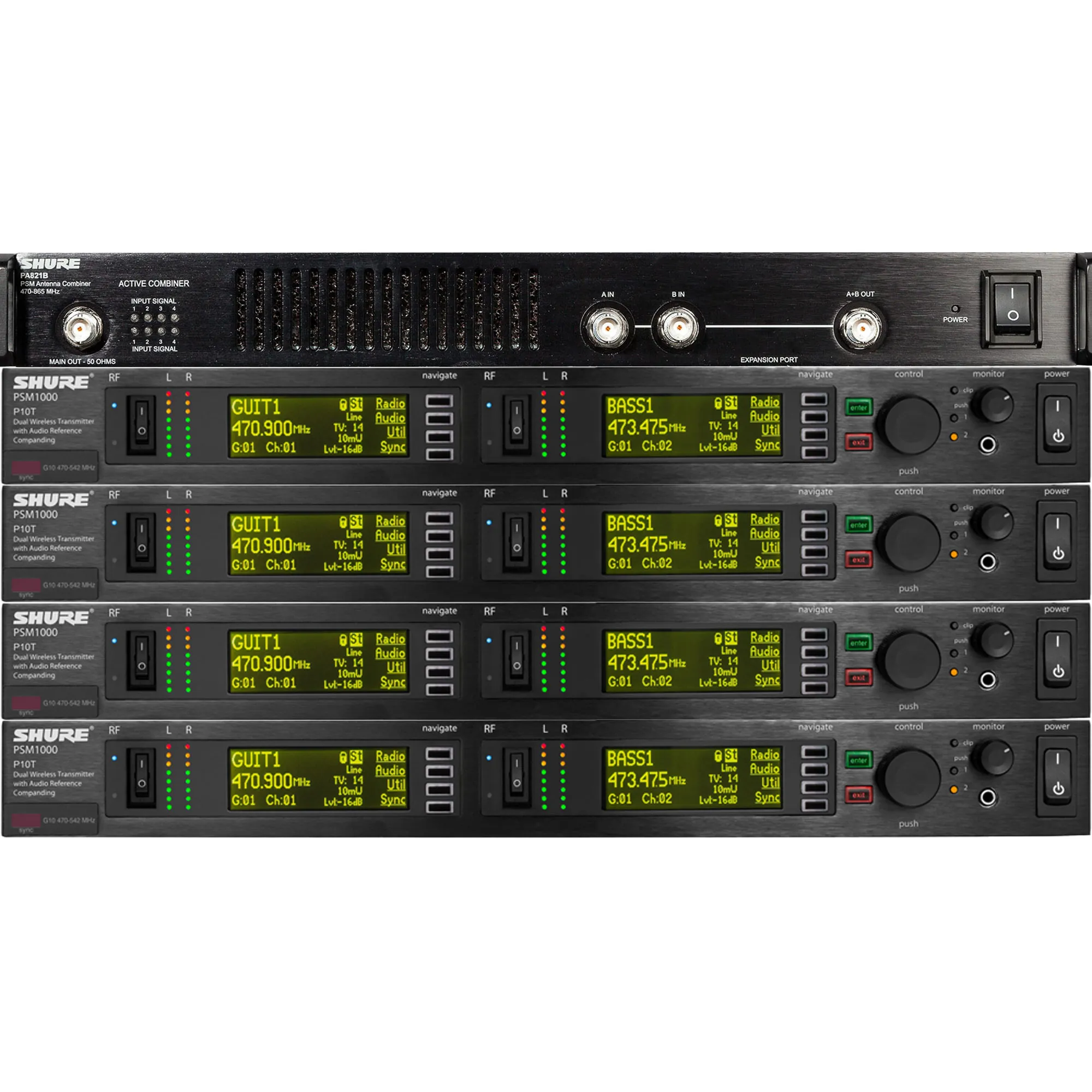 Shure PSM1000 Eight Channel Wireless Transmitter Rack
