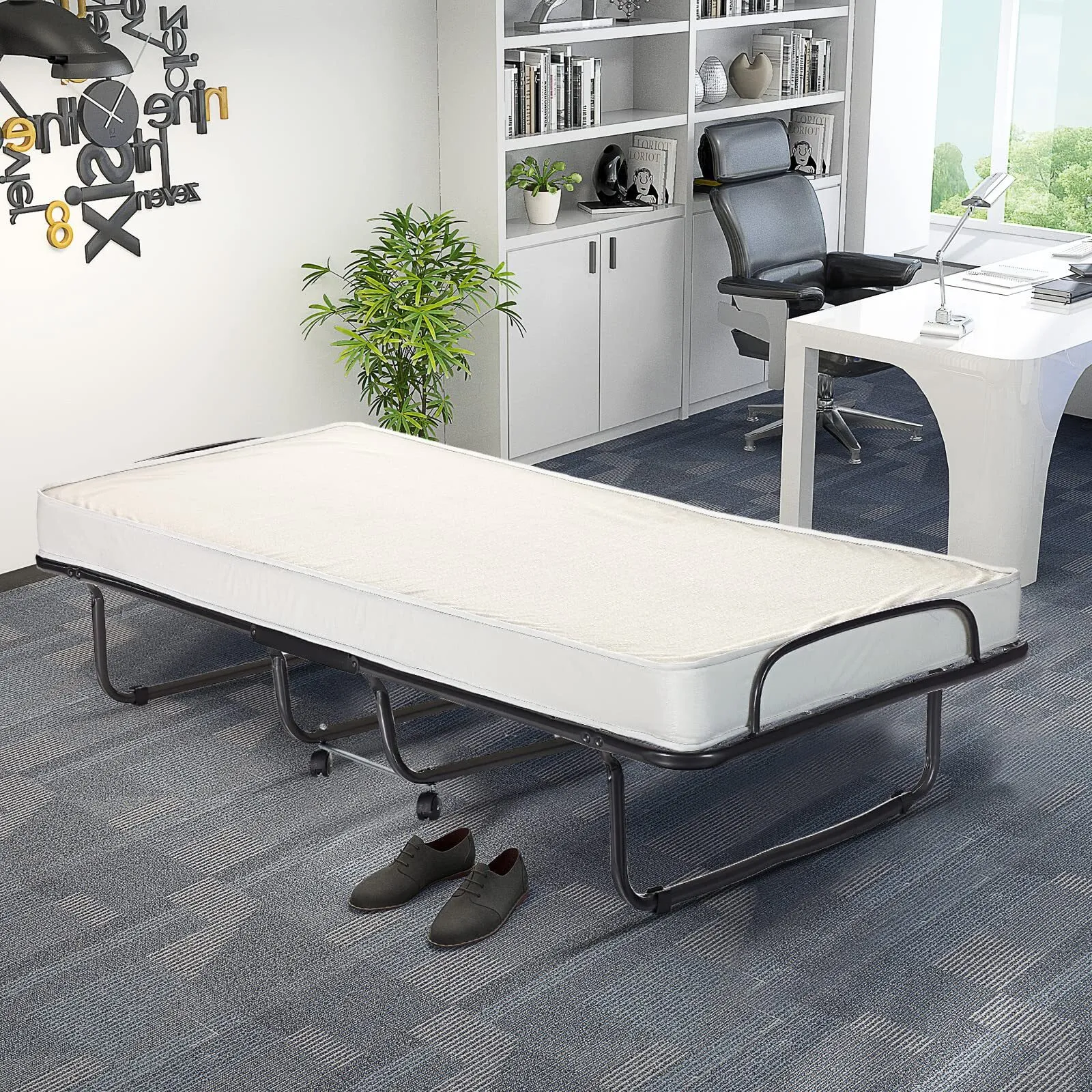 Twin Size Roller Bed with Memory Foam Mattress