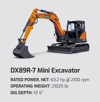 DEVELON DX89R-7 Mini Excavator 10-Ton