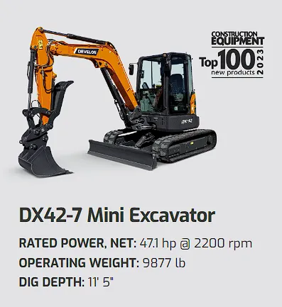 DEVELON DX42-7 Mini Excavator 5-Ton (Angle Blade)