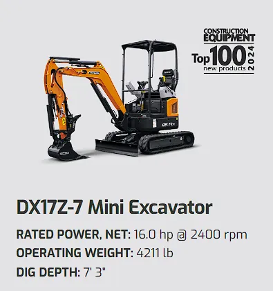 DEVELON DX17Z-7H Mini Excavator 2-Ton