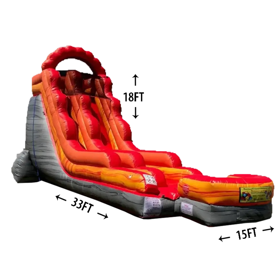 18 foot “ bayou lave” wet/dry slide