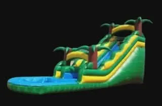 16 foot “green tropical” wet/dry slide