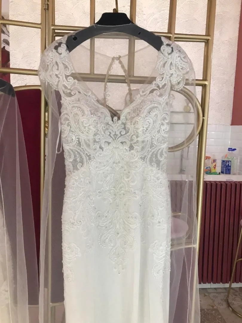 S05AAT 0492 - Mqd kimberly Cap sleeve crepe mermaid