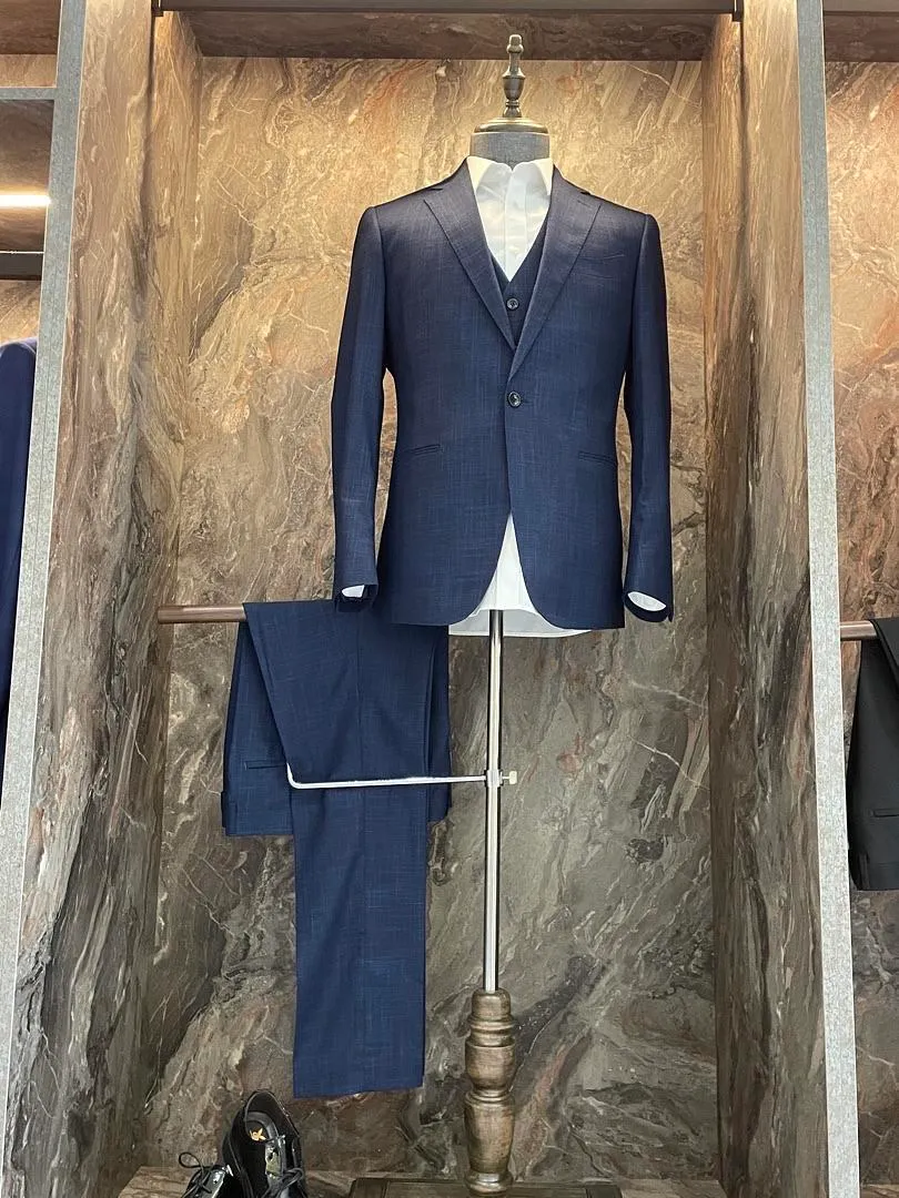 S05AAT 1426 COAT Navy Blue Square Single Breasted One Button Notch Lapel 50# 52# 54# 56# code: FL906