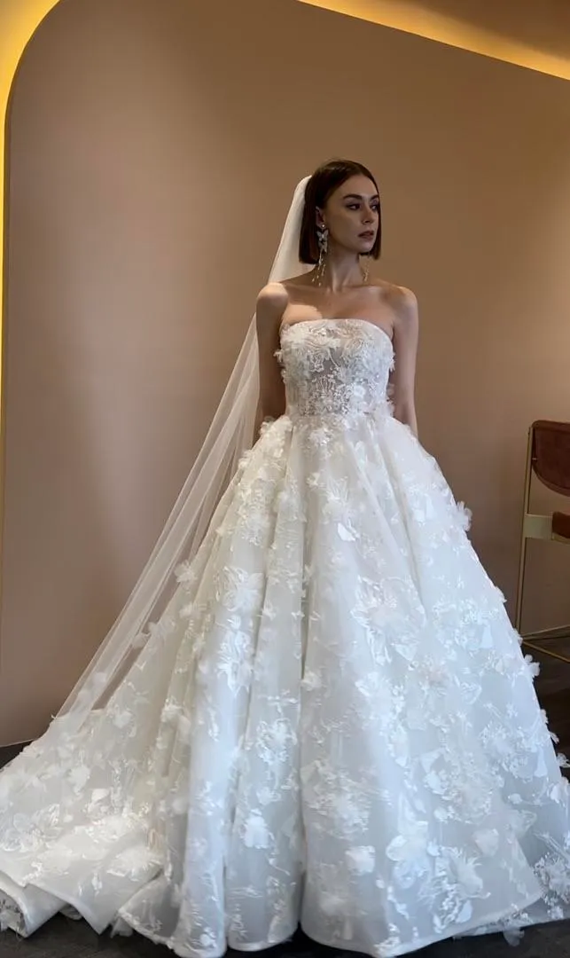 S05AAT 1162 3D lace tube ball gown