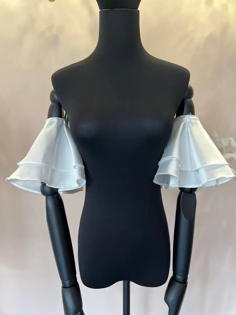 S05AAT 1143 Satin fluffy off shoulder with 2 layer