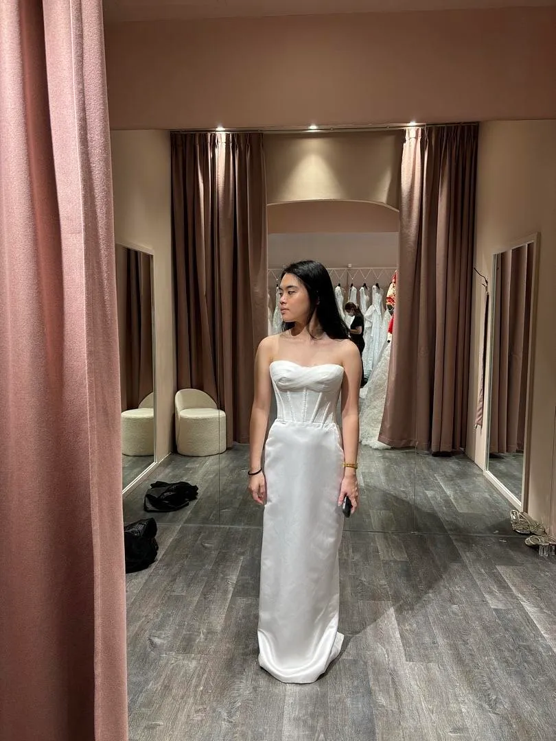 S05AAT 1103 Vogue Corset satin side train straight half 3 layers