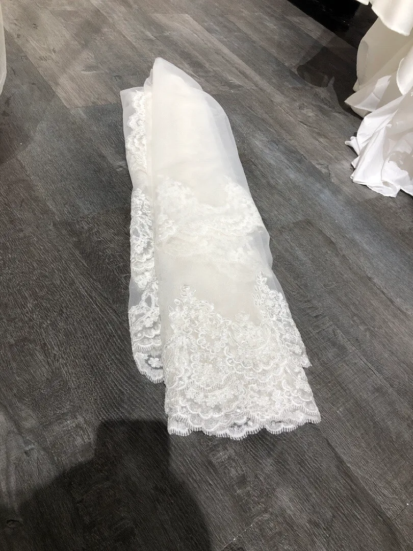 S05AAT 0762 - Indian favourite lace floor length veil