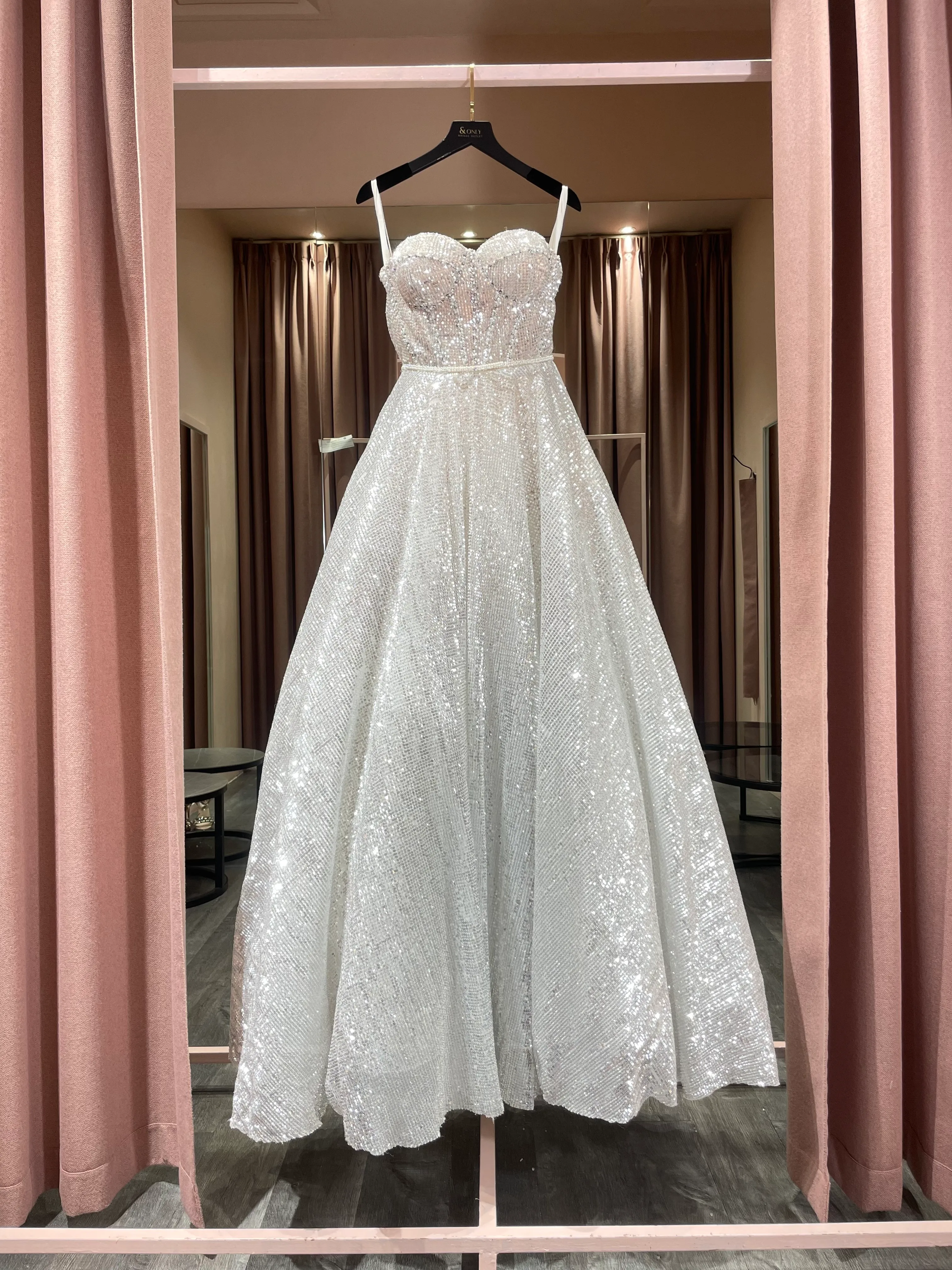 0791 - 2 pieces Silver glitter berta disco dancing A line