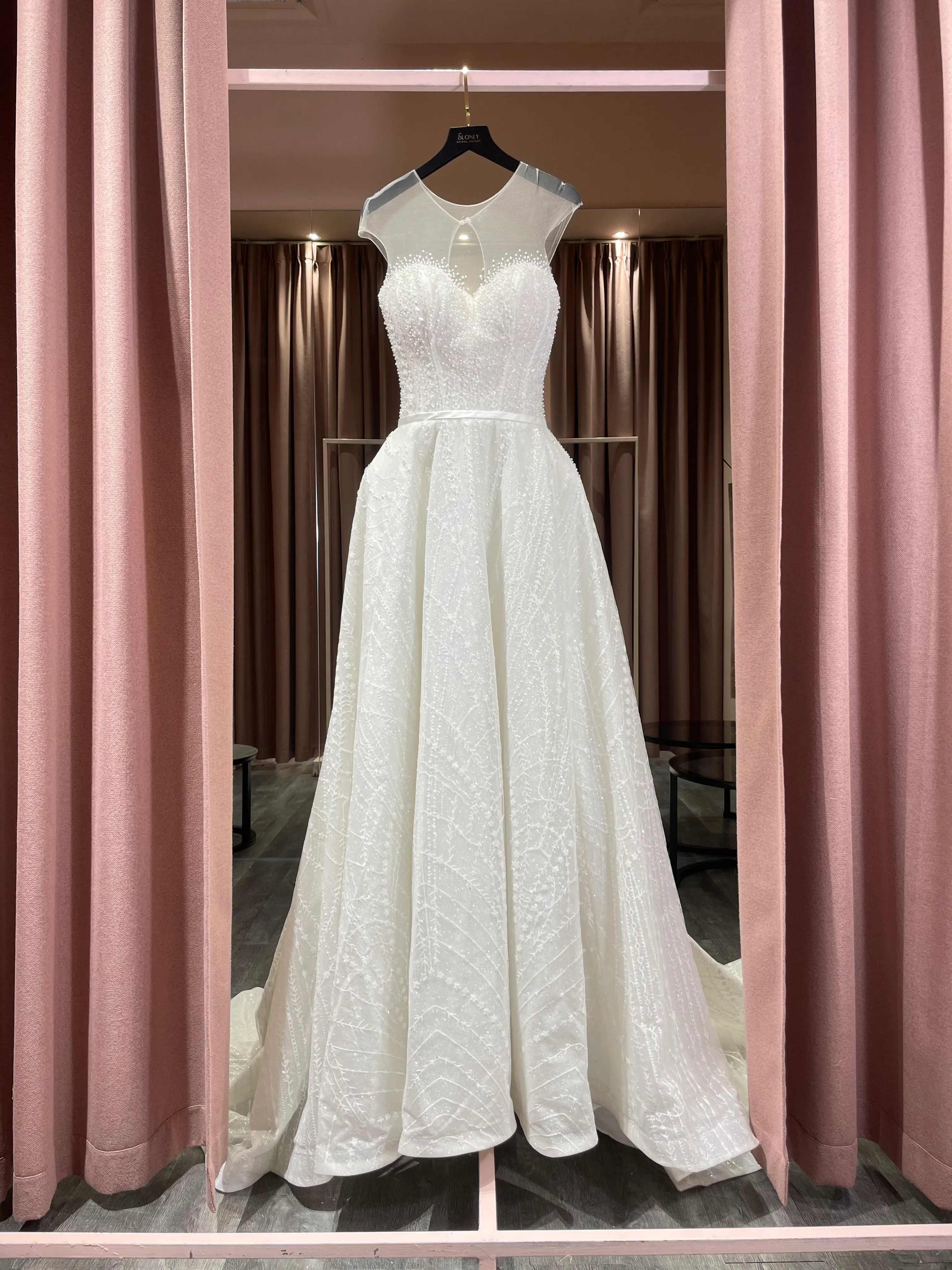 S05AAT 1272 - Blink beadings cap sleeve korean creativo A line