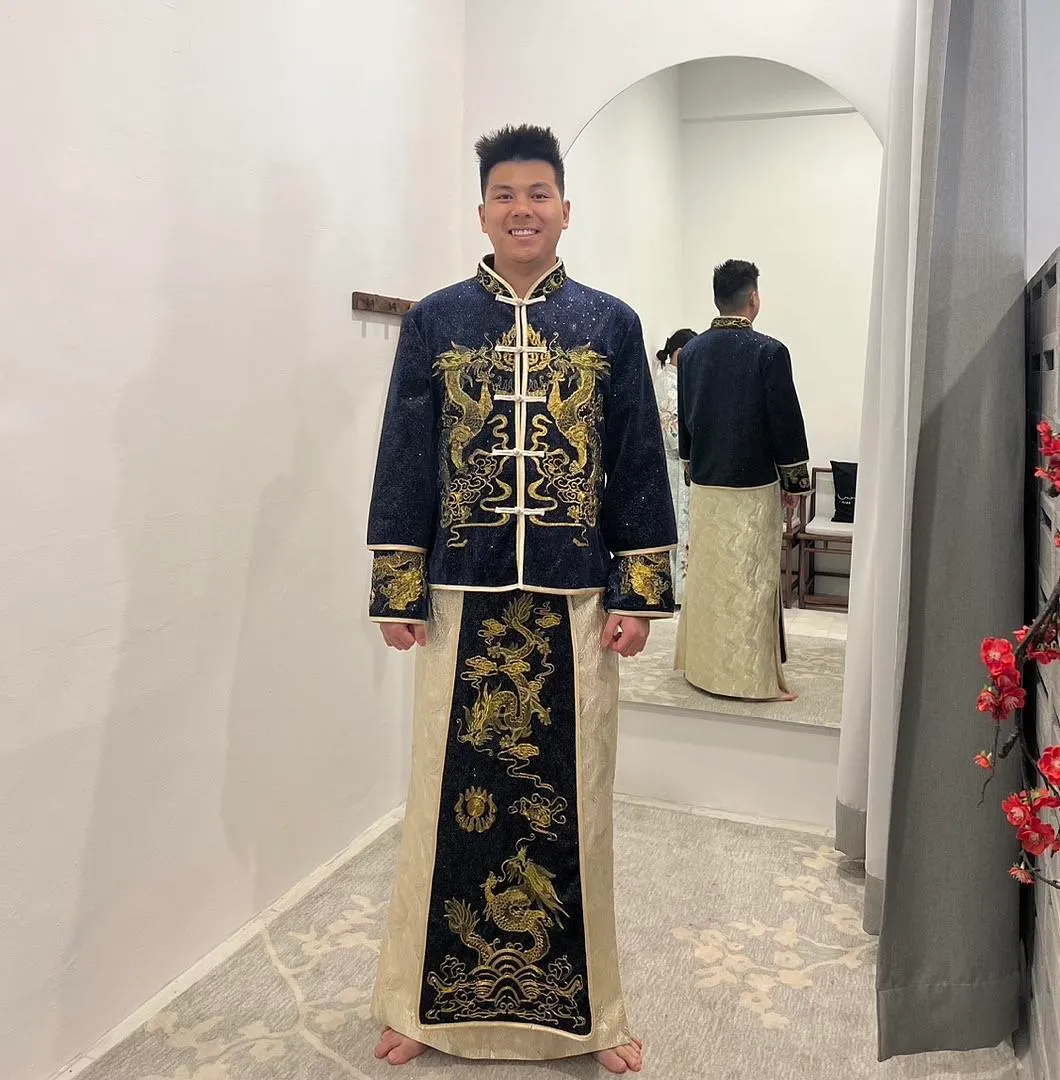 S05AAT-1063 male kua Dark Blue velvet dragon Premium (L)