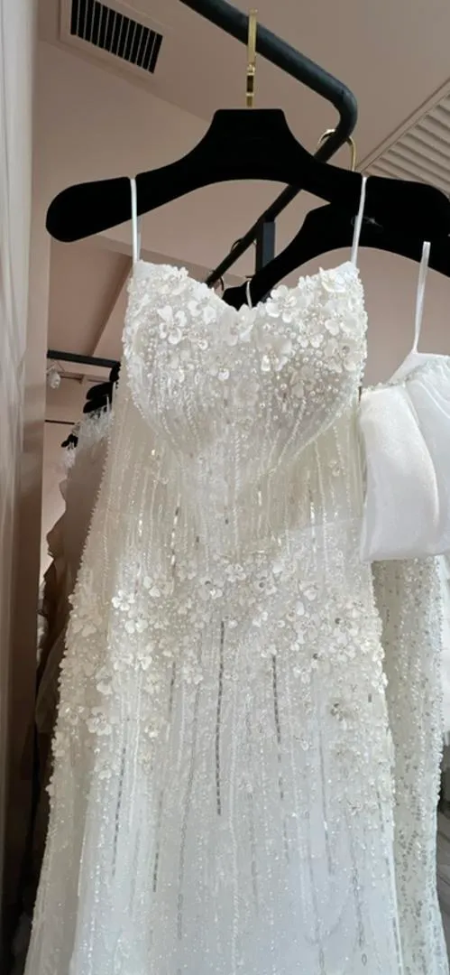 S05AAT 1361 Flower Flower sequins cat eye tube small A line