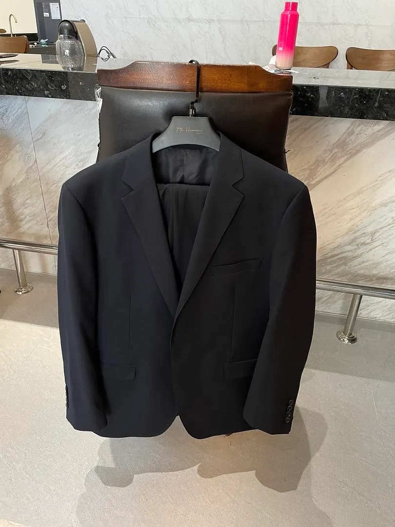 S05AAT 1538 plus size Navy Black Blue single breasted one button