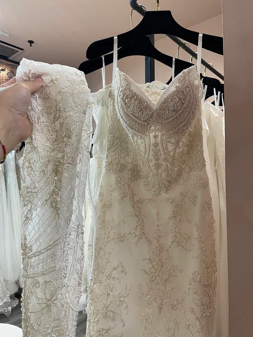 S05AAT 1490 sweetheart net mermaid yellow lace with off shoulder sleeve cat eye elaine