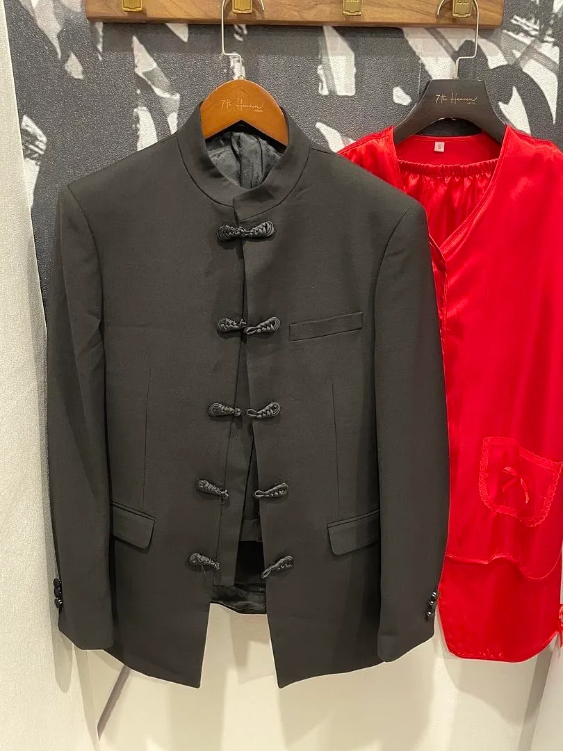 S05AAT 1413 COAT Black bukle Zhongshan Plain 60# 56# 54#