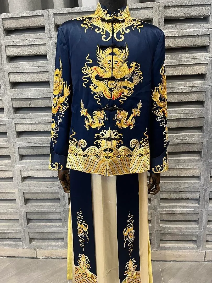 S05AAT 1321 - HB male kua Gold dragon navy blue Size: M, L