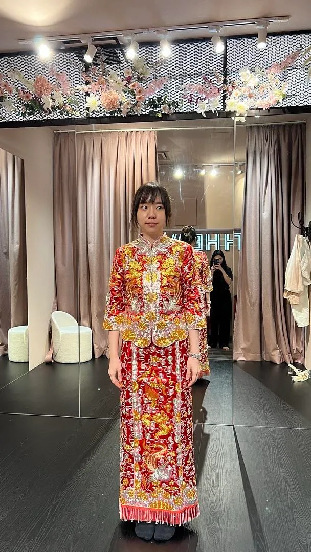 S05AAT 1359 HB female kua Pinkish silver phoenix 金龙彩凤 S,L,XXL