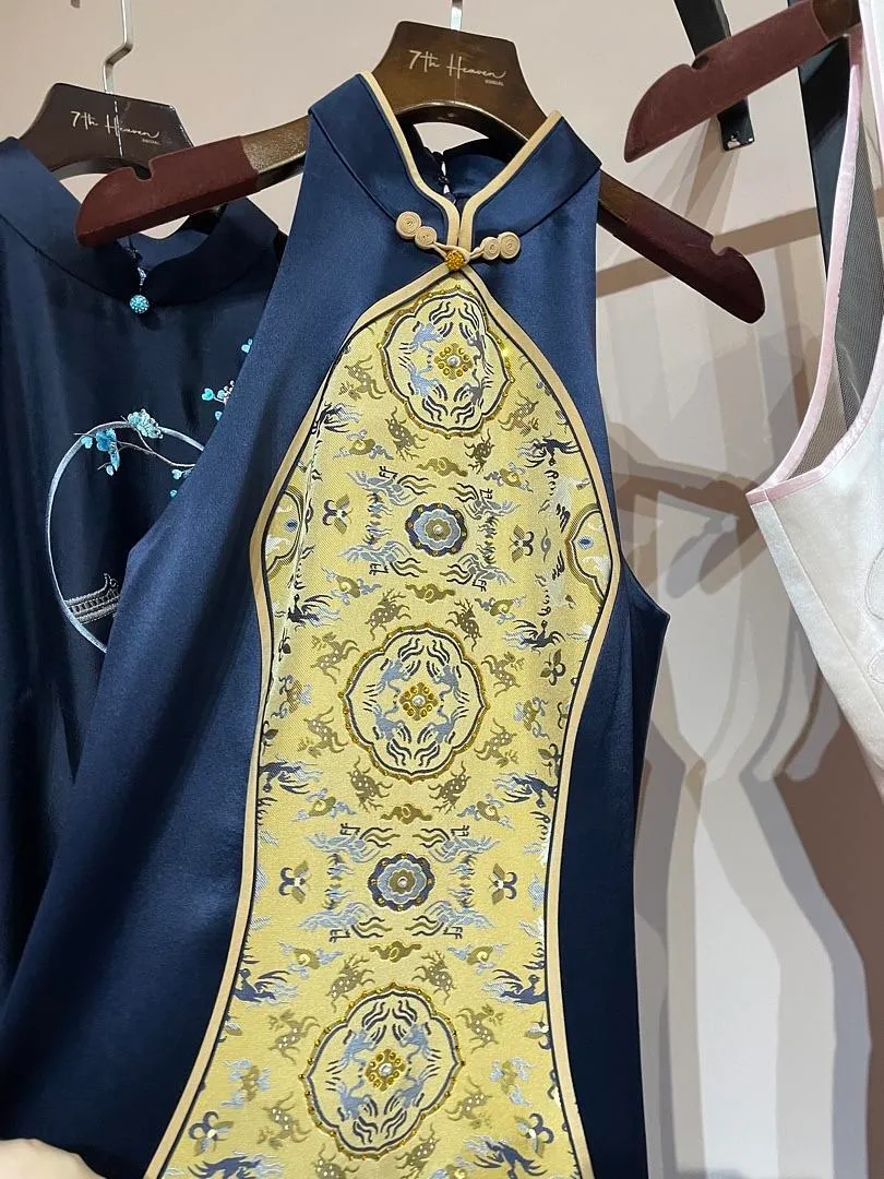 S05AAT 1506 simple cheongsam blue song jin liu su bottom