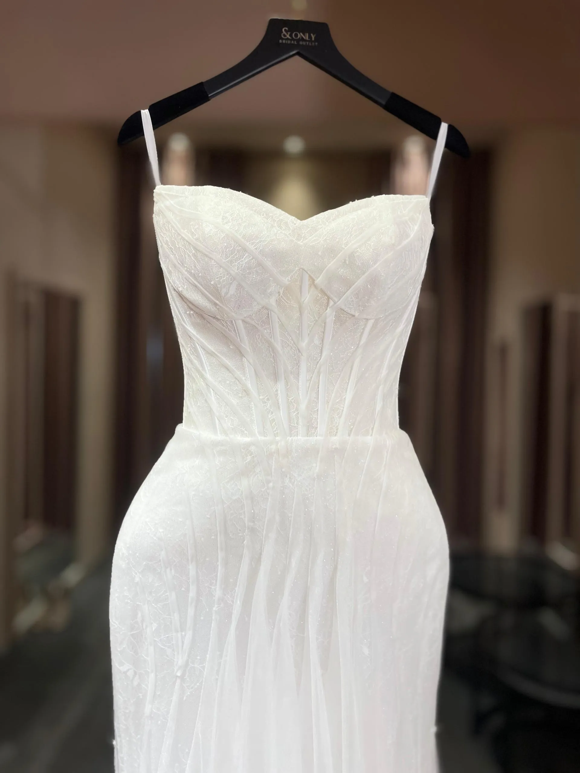 S05AAT 1657 Sweetheart corset sheer tulle mermaid waterfall