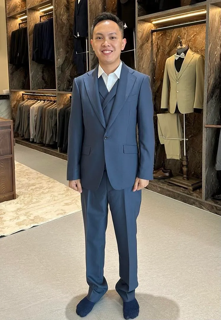 1365 COAT Blue Single Breasted One Button Notch Lapel 48# 50# 52# 54# 56# Code: FL925