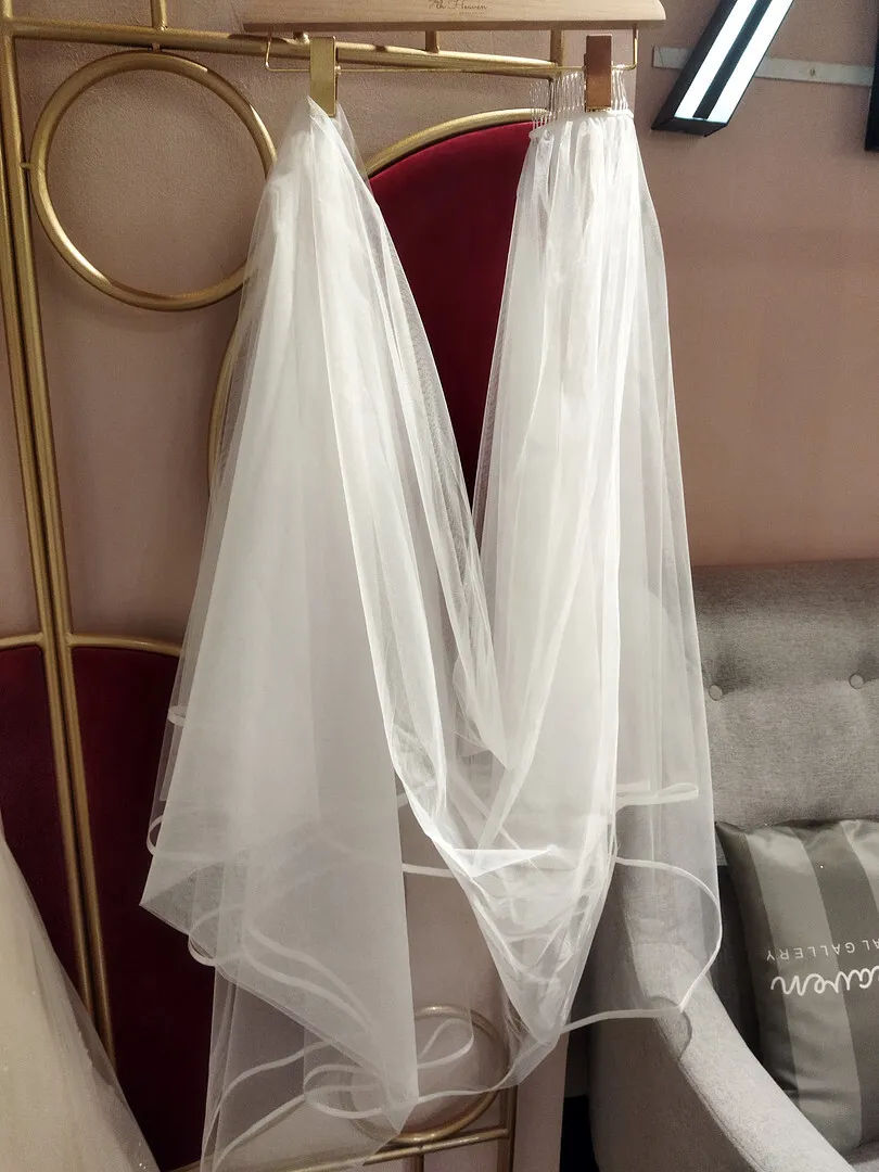 S05AAT 0855 - satin long veil double layer