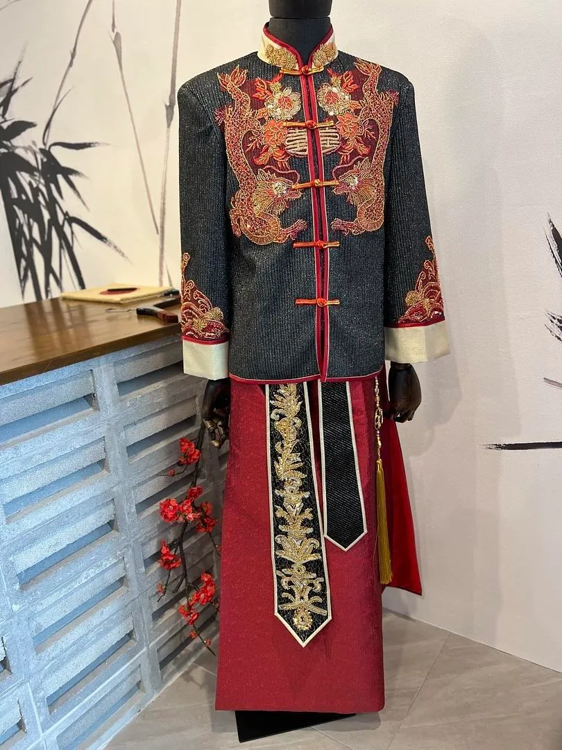 S05AAT 1183 male kua 喜喜 black Top dark red bottom premium 