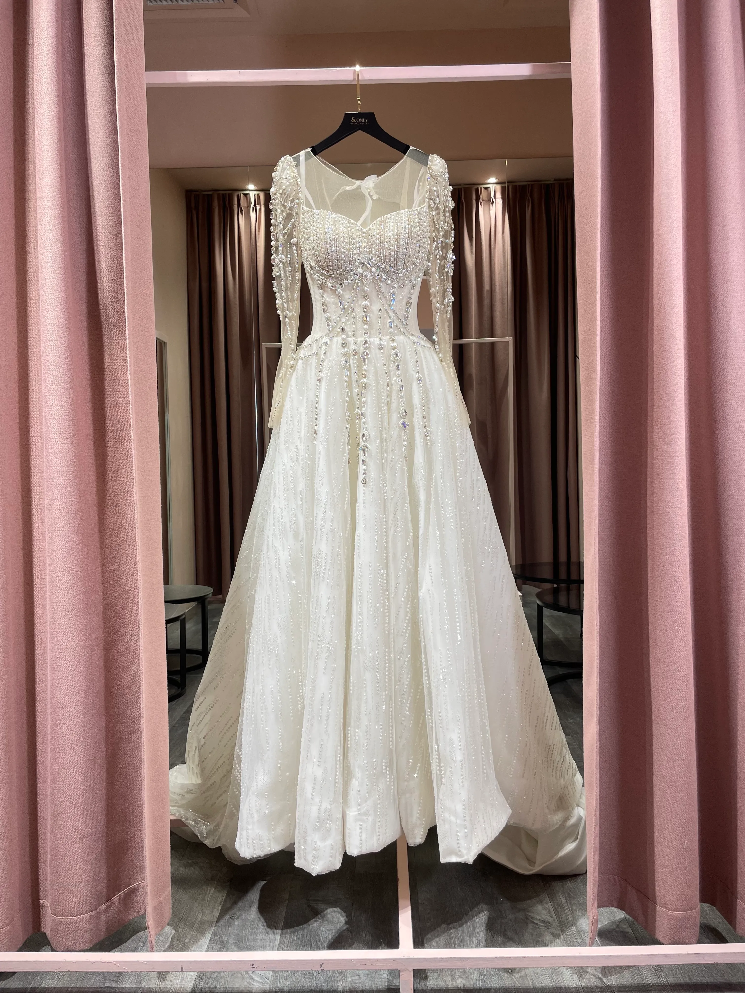 S05AAT 1531 - Irwina Beaded long sleeve premium ball gown Indian 