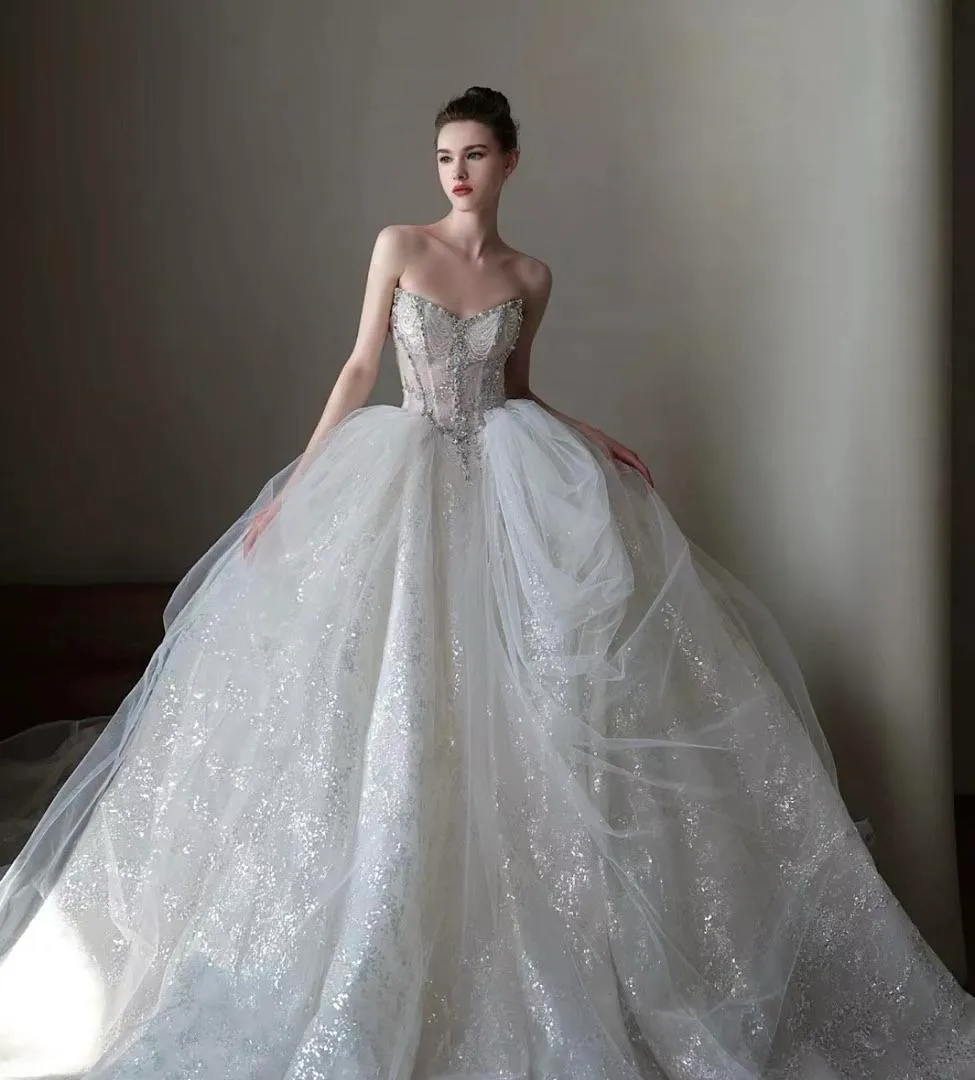 S05AAT 1552 VIP Sweet heart beaded premium ball gown