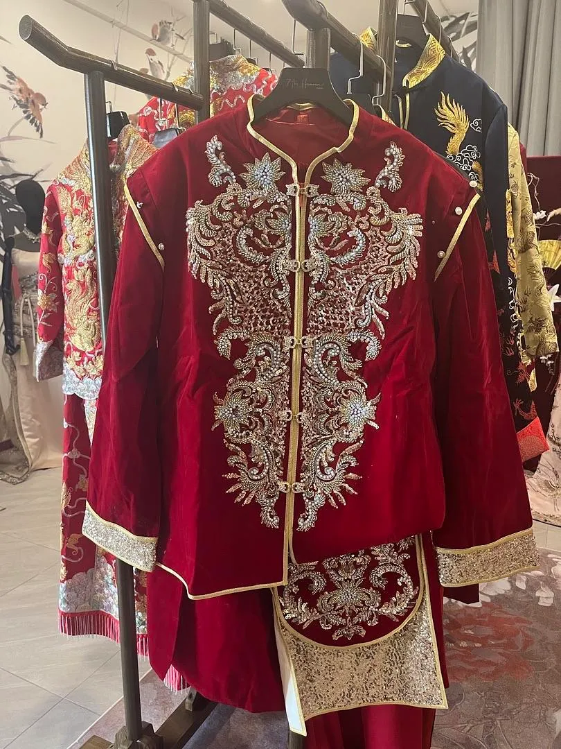 S05AAT 1403 - male kua Red velvet machine straight top size: M, XL