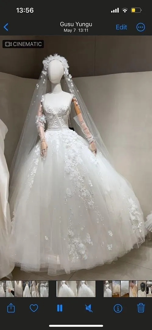 S05AAT 1551 VIP 轻旅 Sheer Strap flower Premium Ball gown