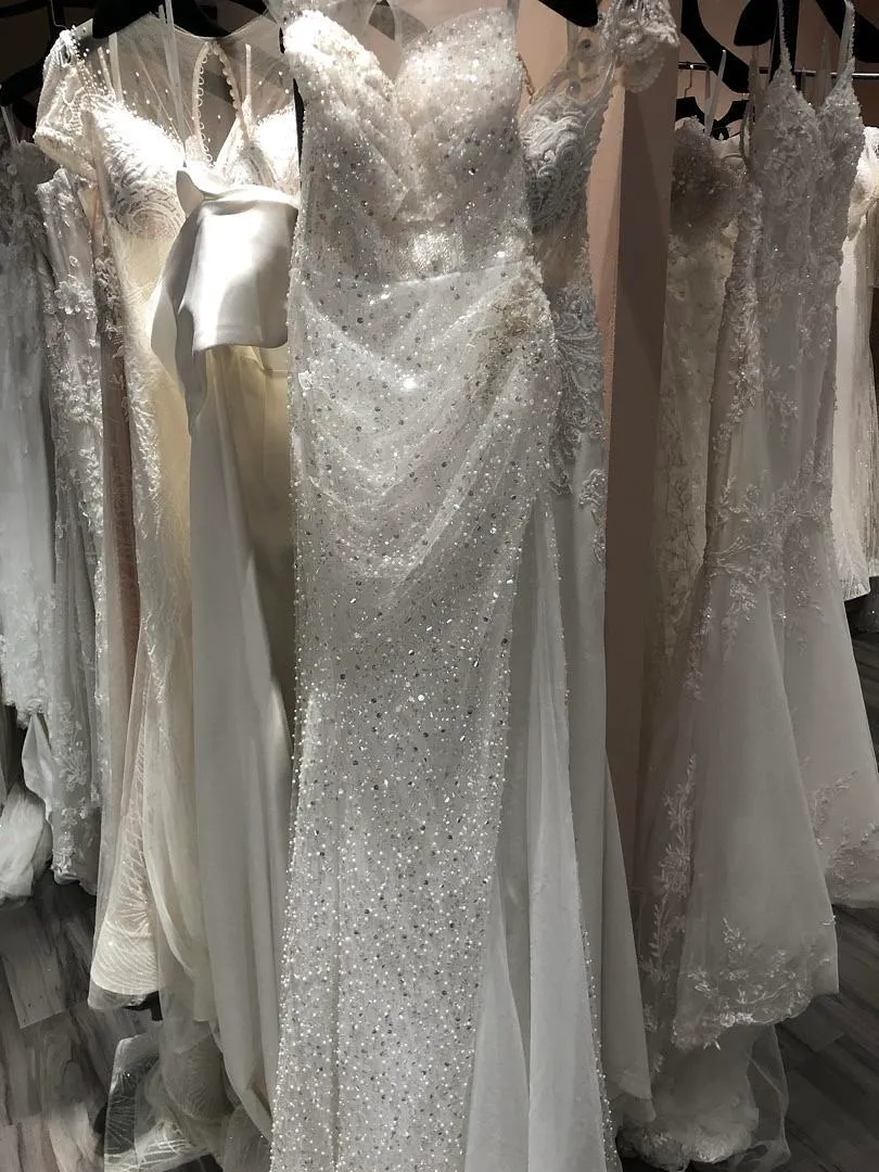 S05AAT 1106 Full beaded sequins slit mermaid (pants)