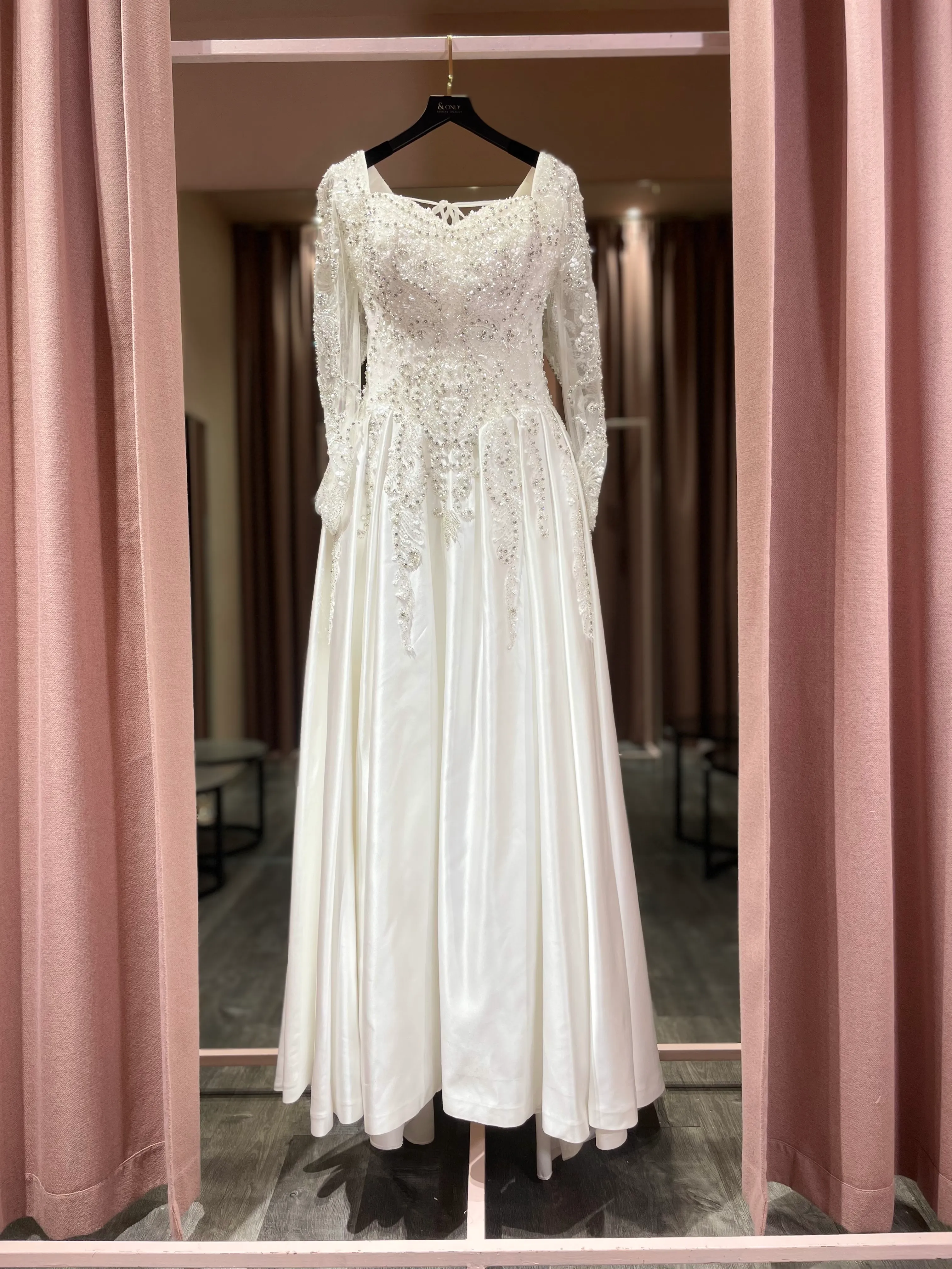 S05AAT 1009 - Emperor Queen Long Sleeve Satin Ball Gown