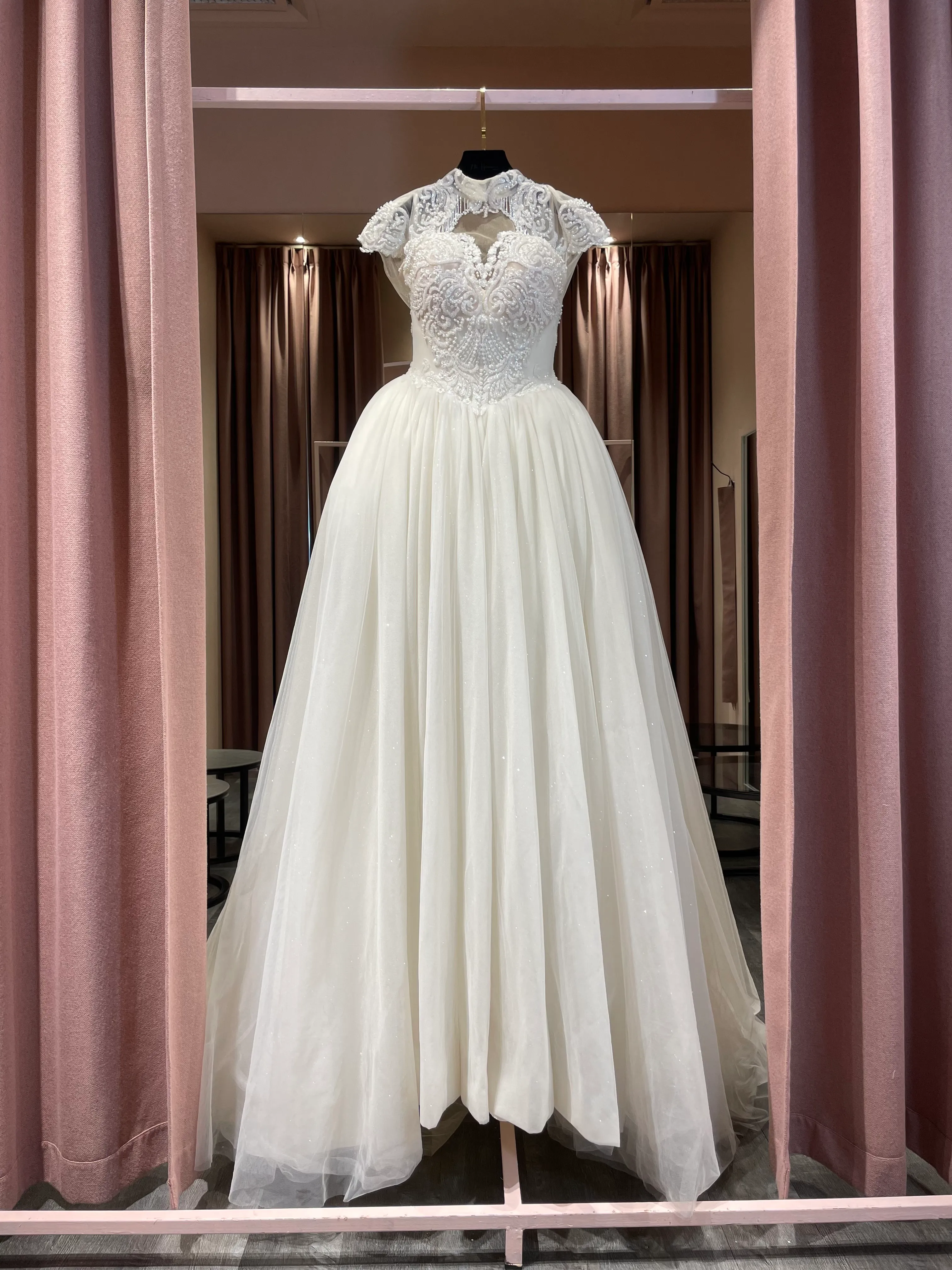 S05AAT 0866 - High neck cap sleeve ball gown my dream wedding