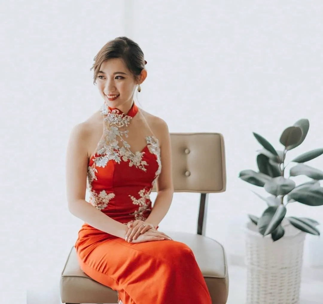 S05AAT 0084 - modern cheongsam EJ custom red 