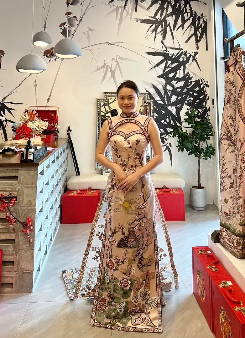 S05AAT 1310 Indonesia sangjit Cheongsam sun mermaid champagne