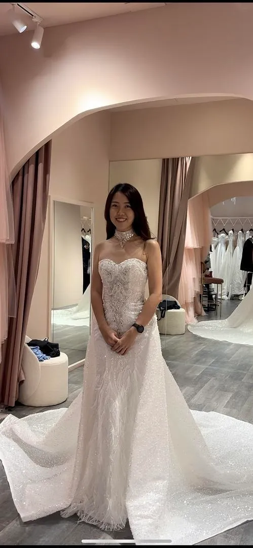 S05AAT 1406 - Sweetheart mermaid feathers with choker