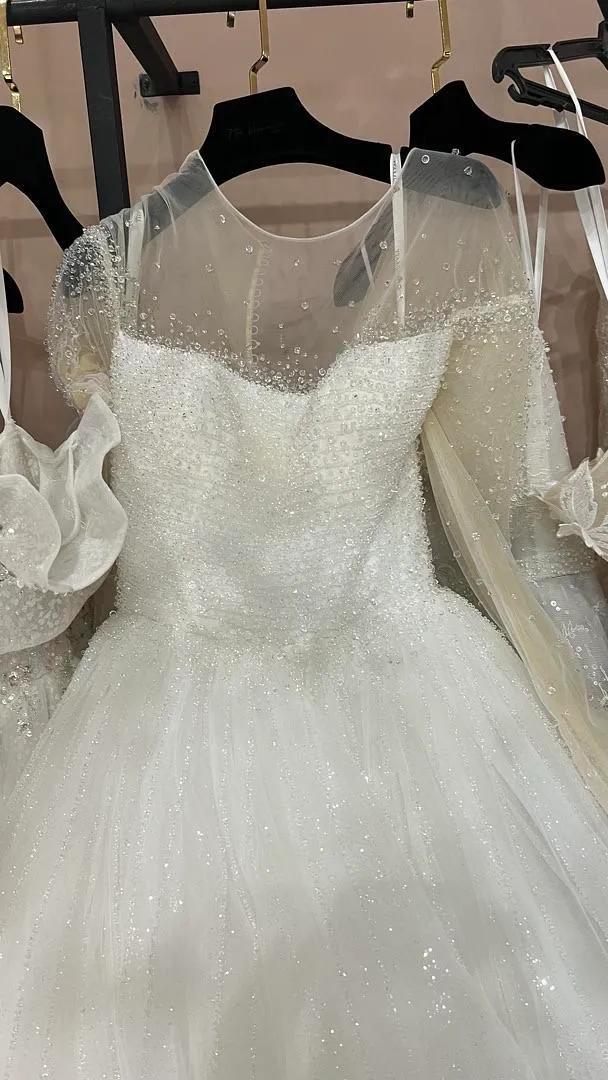 S05AAT 1295 Long sleeve ball gown diamond